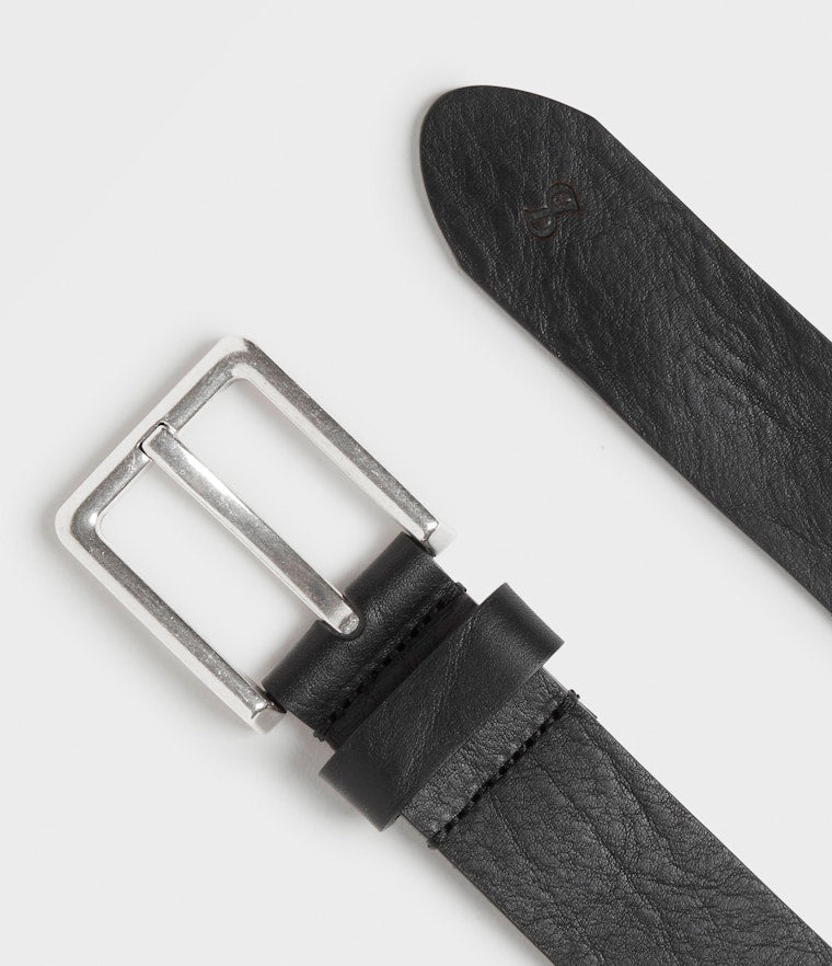 Saddler Ribe Läderbälte - Svart - 85