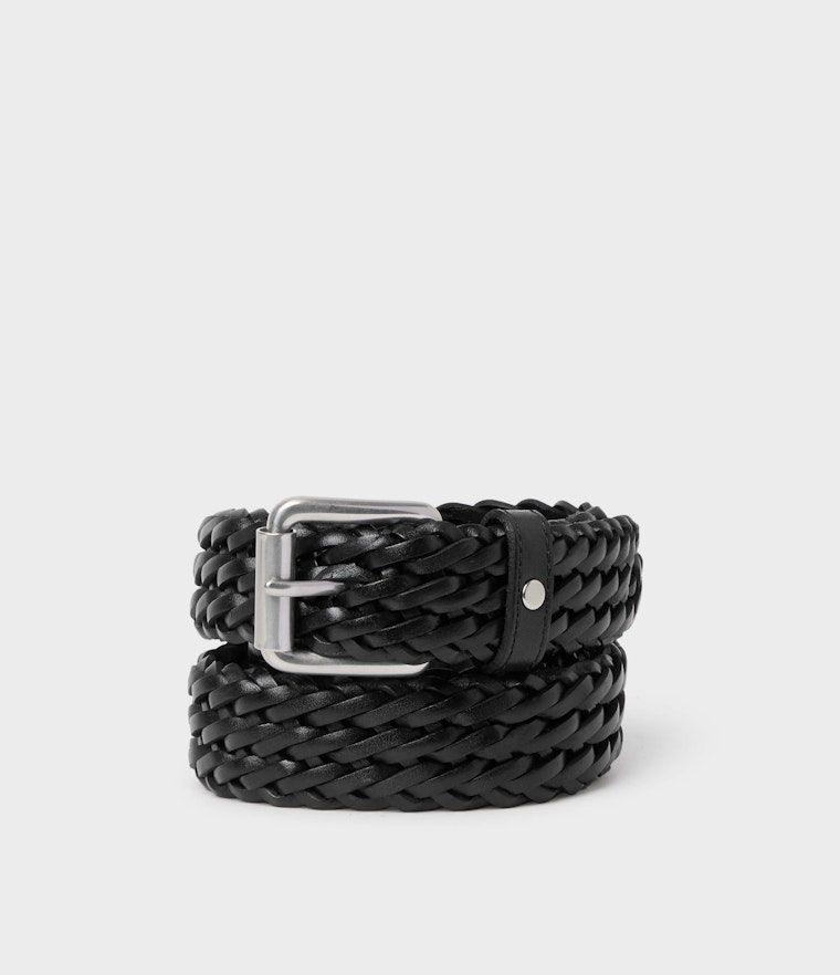 Saddler Grahn Flätat Läderbälte - Svart - 80