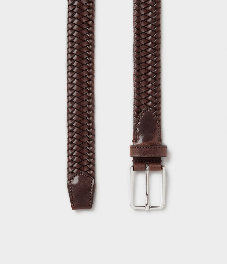 Saddler Joar Flätat Läderbälte - Brun - 85