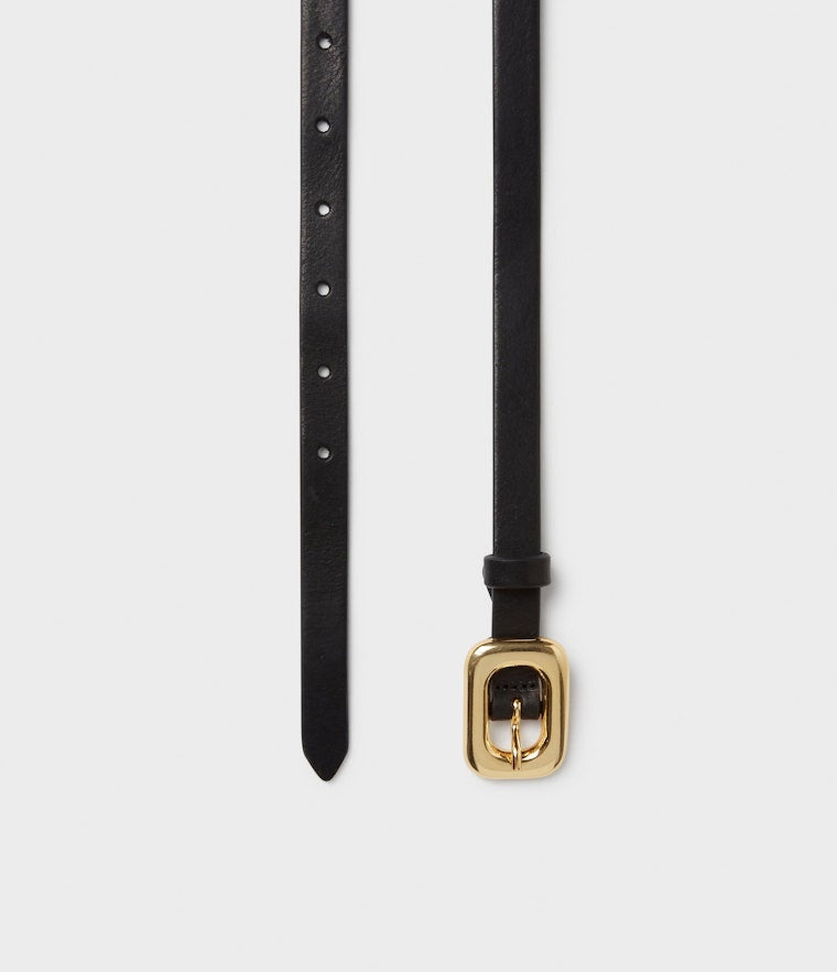 Saddler Ronja Läderbälte - Svart/guld - 80
