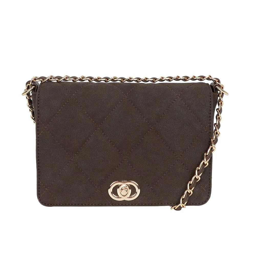 Ulrika Design Gold Bar Shoulder Bag 22 cm - Brown - Handbag