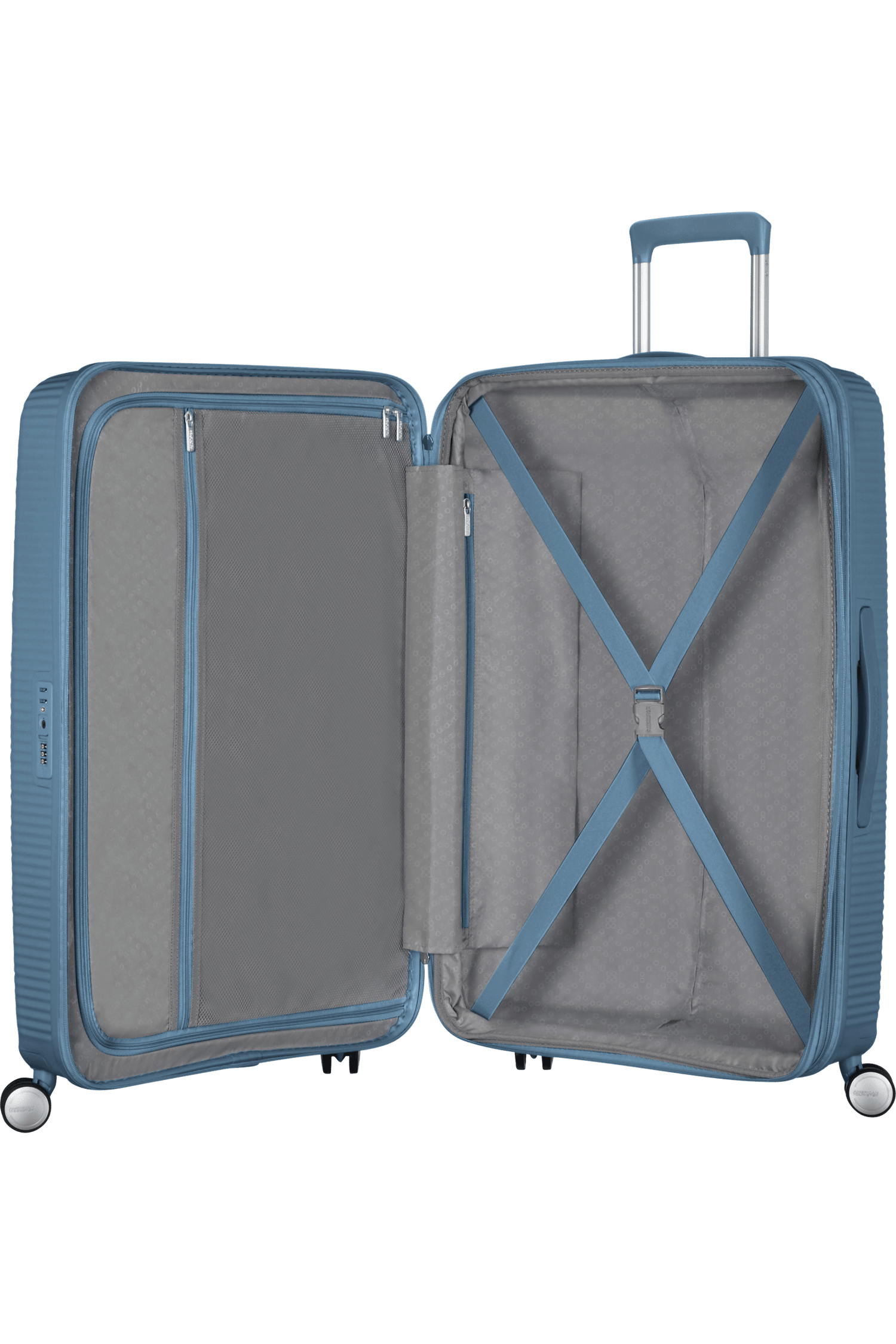 American Tourister Soundbox 77cm - Stor Expanderbar Stone Blue