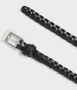Saddler Nibe Flätat Läderbälte - Svart - 80