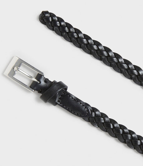 Saddler Nibe Flätat Läderbälte - Svart - 80