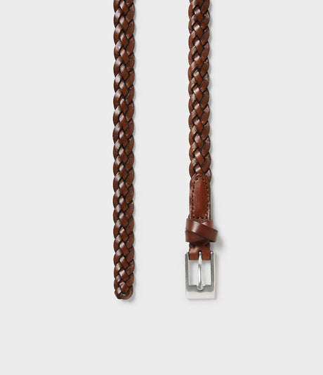 Saddler Nibe Flätat Läderbälte - Brun - 80