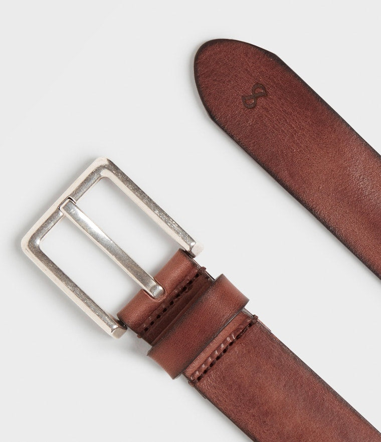 Saddler Ribe Läderbälte - Brun - 85