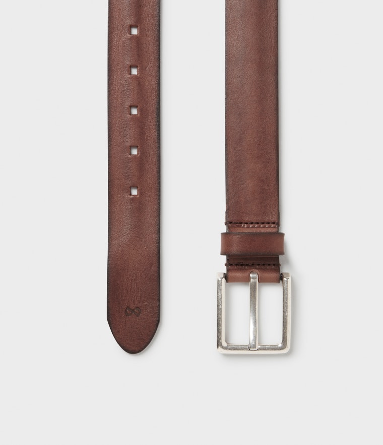 Saddler Ribe Läderbälte - Brun - 85