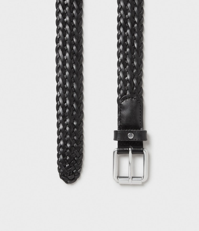 Saddler Grahn Flätat Läderbälte - Svart - 80