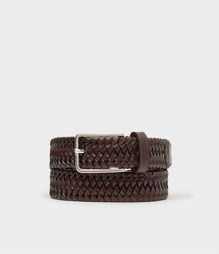 Saddler Joar Flätat Läderbälte - Brun - 85