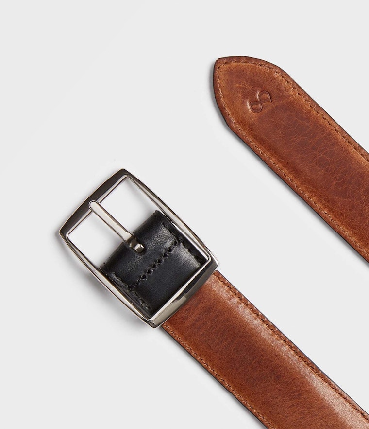 Saddler Dagon Läderbälte - Svart/cognac - 85