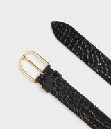Saddler Safira Leather Belt - Black Croco - 80