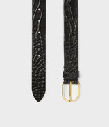 Saddler Safira Leather Belt - Black Croco - 80
