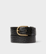 Saddler Safira Leather Belt - Black Croco - 80