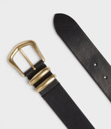 Saddler Serena Läderbälte - Svart/guld - 80
