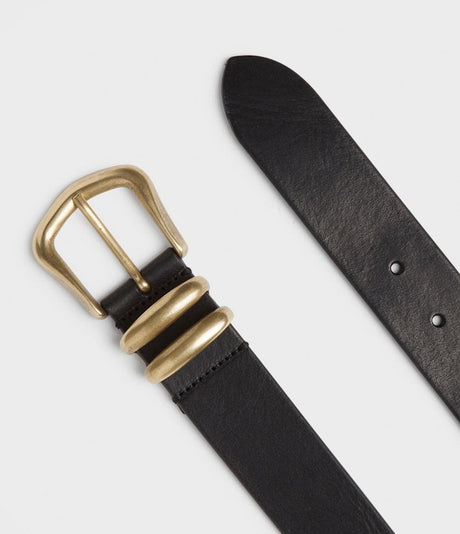 Saddler Serena Läderbälte - Svart/guld - 80