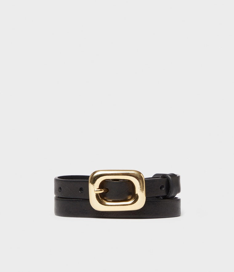 Saddler Ronja Läderbälte - Svart/guld - 80