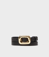 Saddler Ronja Läderbälte - Svart/guld - 80