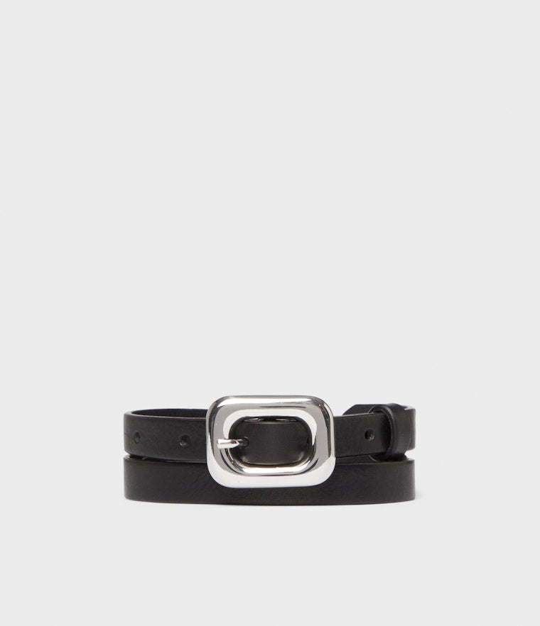 Saddler Ronja Läderbälte - Svart/silver - 80