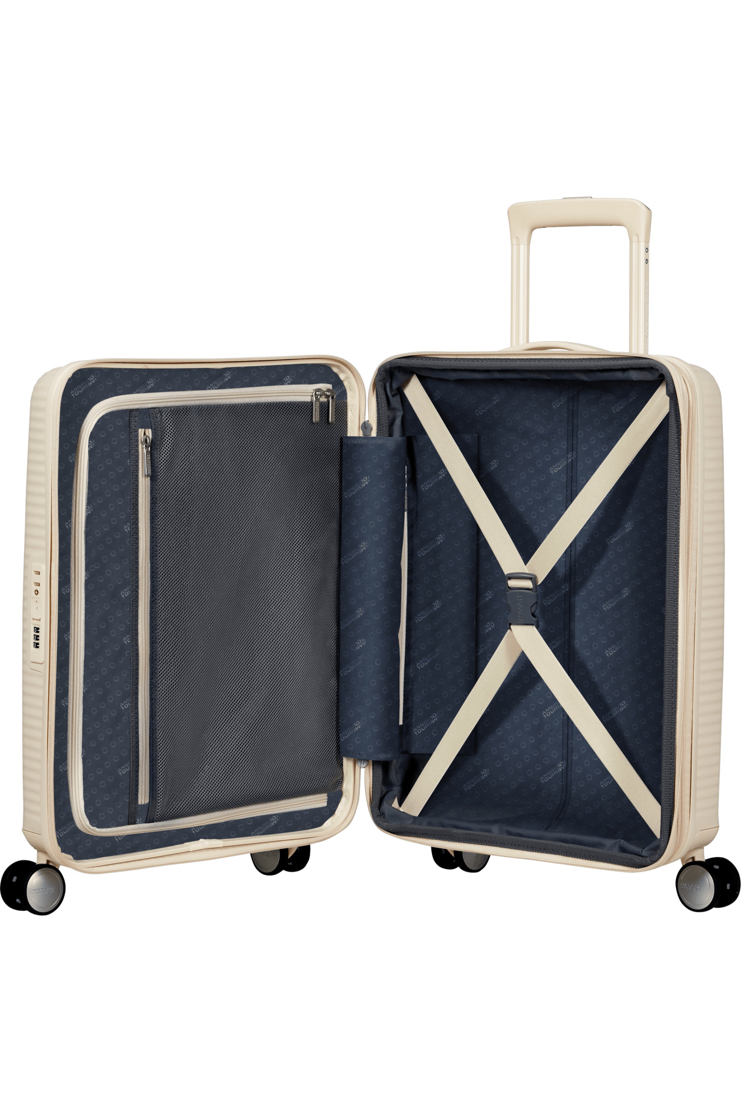 American Tourister Soundbox 55cm - Kabinväska Expanderbar Coconut Sand
