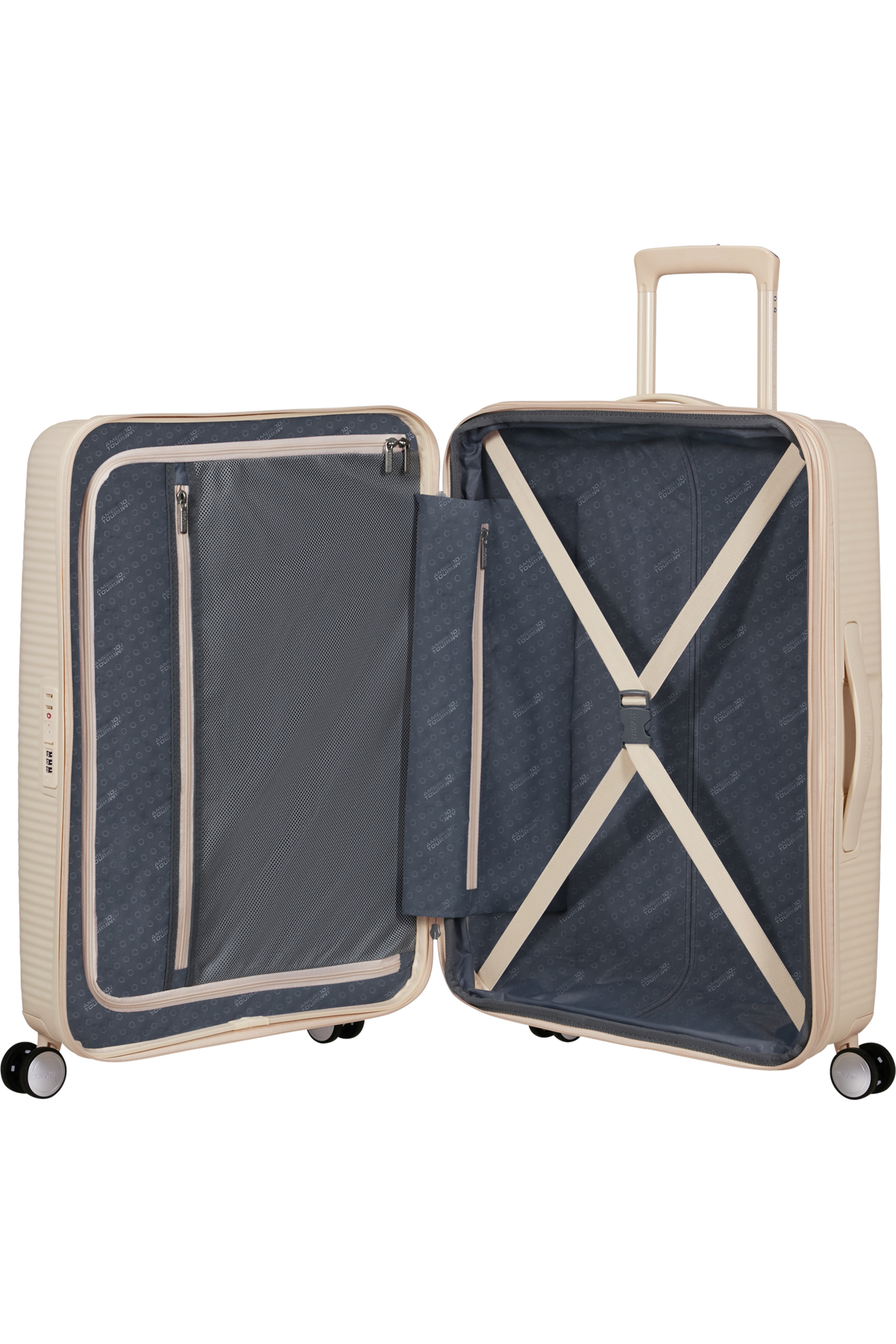 American Tourister Soundbox 67cm - Mellanstor Expanderbar Coconut Sand