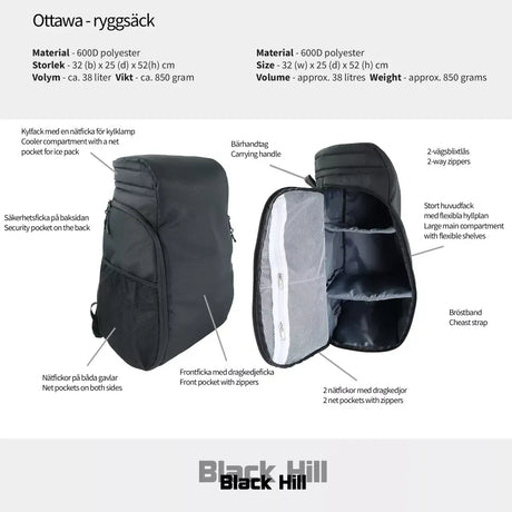 Black Hill Ottawa Ryggsäck - Svart - Ryggsäck