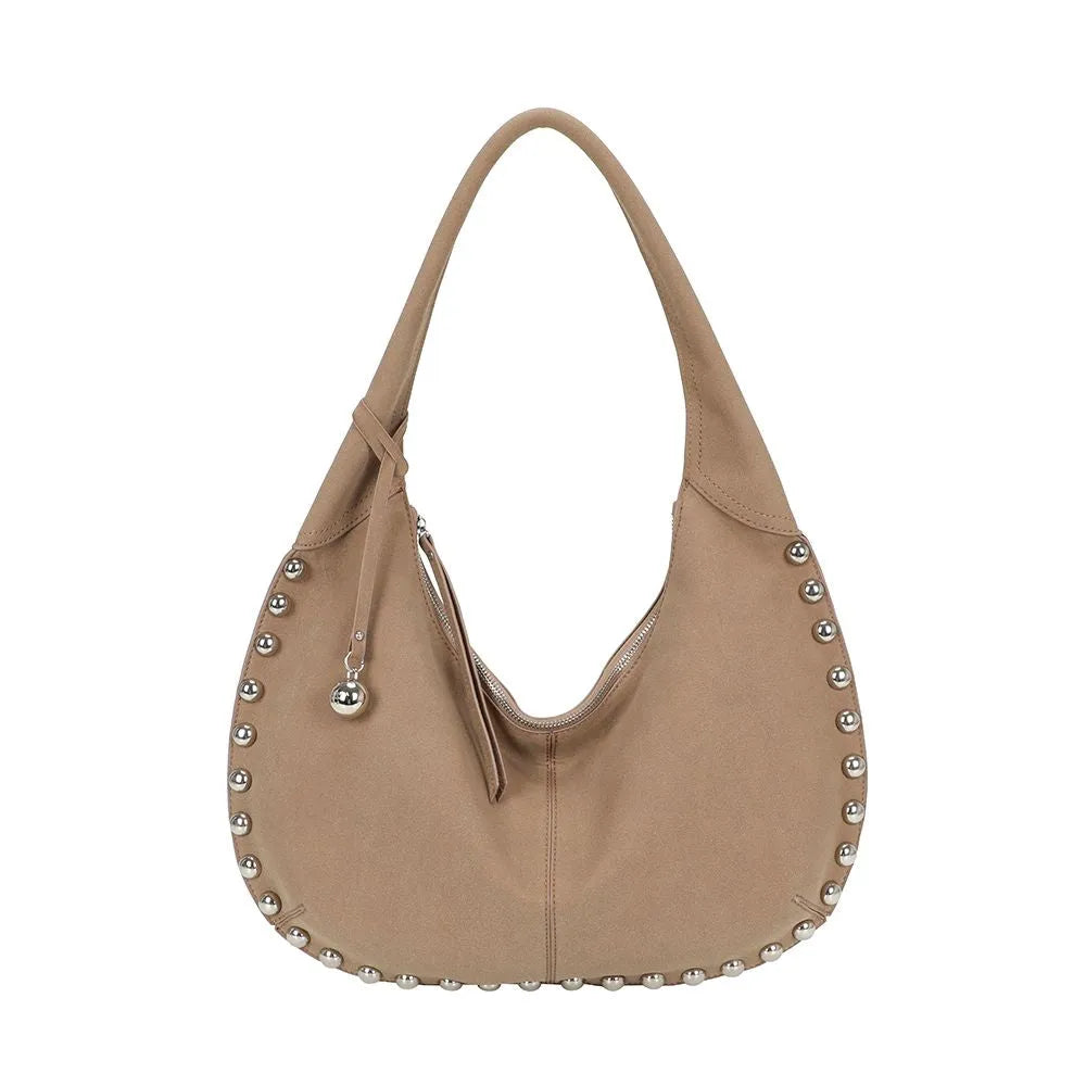 Ulrika Design Studs Crossbody Bag - Taupe - Handbag